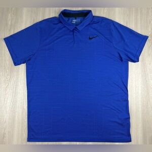 Mens Nike Golf Mobility Jaquard Golf Polo Shirt Blue Size 2XL 833105-512